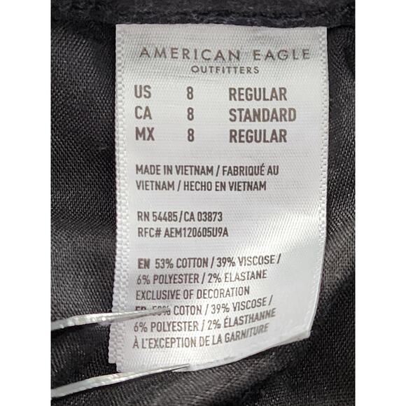 American Eagle Next Level Stretch Super High Rise Jegging Size 8 Black Button - Picture 8 of 15
